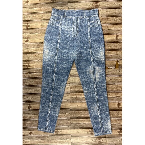 Balmain  Trompe L'oeil Denim Leggings size 44 US 12 NWT $1850 Made in France - Picture 7 of 13